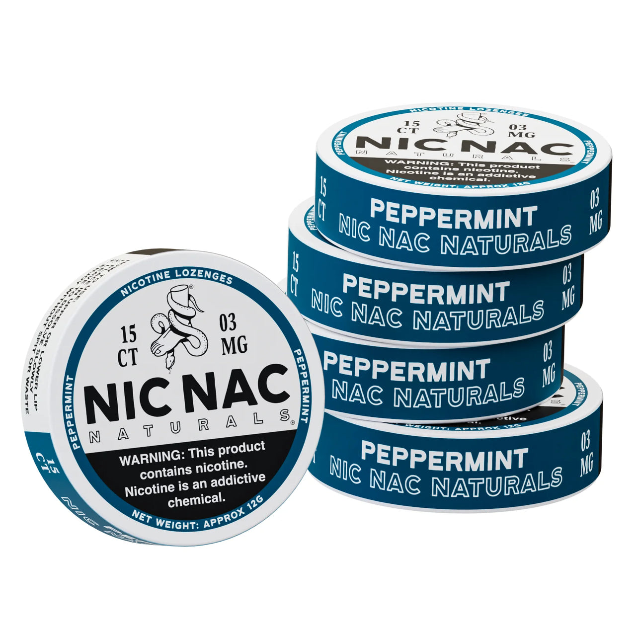 Nic Nac Peppermint 3mg 5pk Natural Nicotine Lozenges